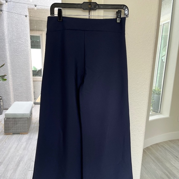 Carbon 38 High Waisted Wide Leg Trouser Pants, Navy Blue, Size M - Picture 3 of 5